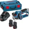Rabot BOSCH GHO 12V20 Professional - 2 Batteries 3.0Ah Li-Ion, Chargeur, Coffret - Avec 2 Fers De Rabot - 06015A7001