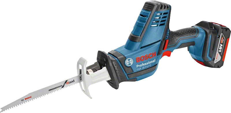 Scie Sabre BOSCH GSA 18 V-Li C - Avec 2 Batteries 5.0 Ah, Chargeur, Coffret + 3 Lames De Scie - 06016A5002