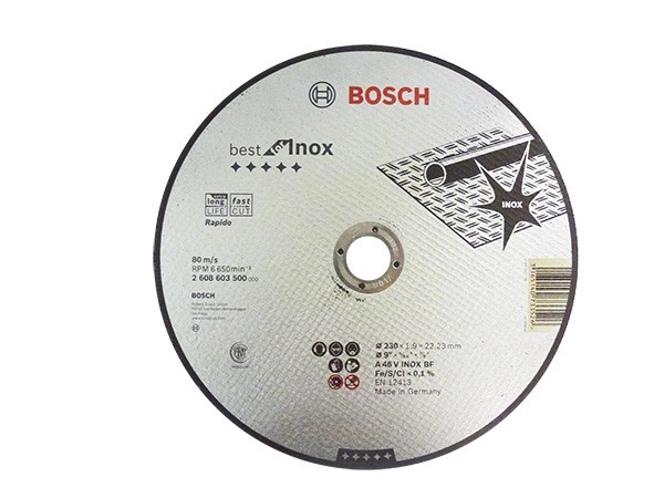 Disque BEST à Tronçonner BOSCH à Moyeu Plat Spécial Inox 230X1.9 MM - Lot De 25 - 2608603500 3 Disque BEST à Tronçonner BOSCH à Moyeu Plat Spécial Inox 230X1.9 MM - Lot De 25 - 2608603500