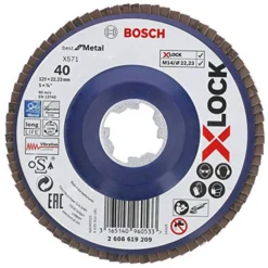 Disques X-Lock Lamelle Plat Best Metal BOSCH Ø125 Grain 80 - Lot De 10 - 2608619211