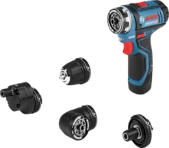 Perceuse/Visseuse BOSCH GSR 12 V-15 FC - Multifonction FlexiClick SET + 2 Batteries 2.0 Ah + 4 Accessoires - 06019F6000 -Bosch VOA60093 2